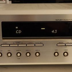 ONKYO 6.1 CHANNEL AUDIO / VIDEO RECEIVER, MODEL HT-R520 polished silver