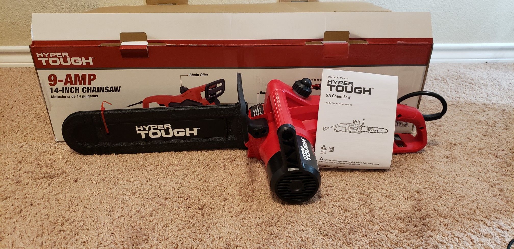 Brand New Hyper Tough 9 AMP Electric 14in Auto Oiling Chainsaw