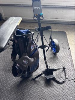 Kids golf bag with push cart
