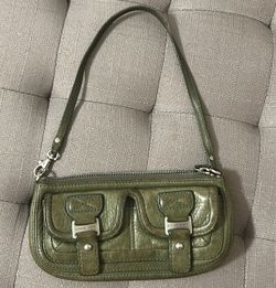 Vintage Michael Kors Green Leather Mini Shoulder Bag
