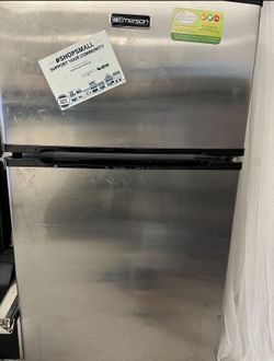 Emerson 3.1-Cu.-Ft. 2-Door Refrigerator/Freezer - Stainless Steel