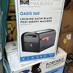 Architectural Mailboxes Oasis 360 Black, Large, Steel, Locking Parcel Mailbox with 2-Access Doors