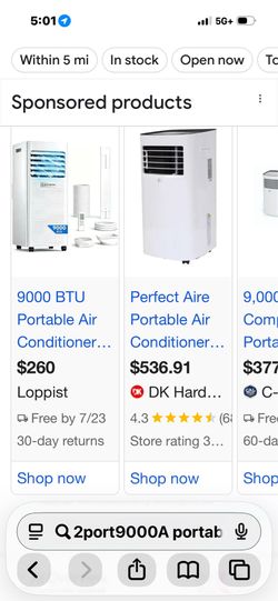 perfectAire port A/C unit- new