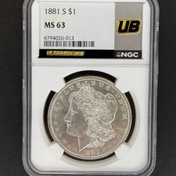 1881-S Morgan Silver Dollar - NGC MS 63 (UltraBreaks Label)
