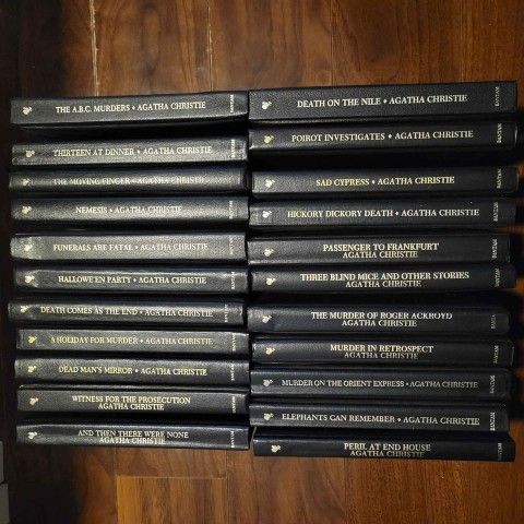 22 AGATHA CHRISTIE Bantam Collection Mystery Books (17 are 1st Edition RARE Hard To Find) ( mysterious classic story stories hardcover leatherette