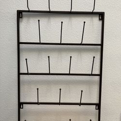 5 Tier Wall Mount Mug Rack - Metal Brown
