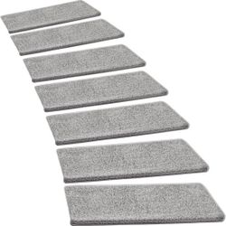 PURE ERA Bullnose Carpet Stair Treads Set Tape Free Non-Slip Indoor Stair Protectors Pet Friendly Rugs Covers Soft Skid Resistant Washable Reusable 9.