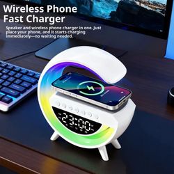 Cargador para iPhone y Android, altavoz Bluetooth con entrada auxiliar.