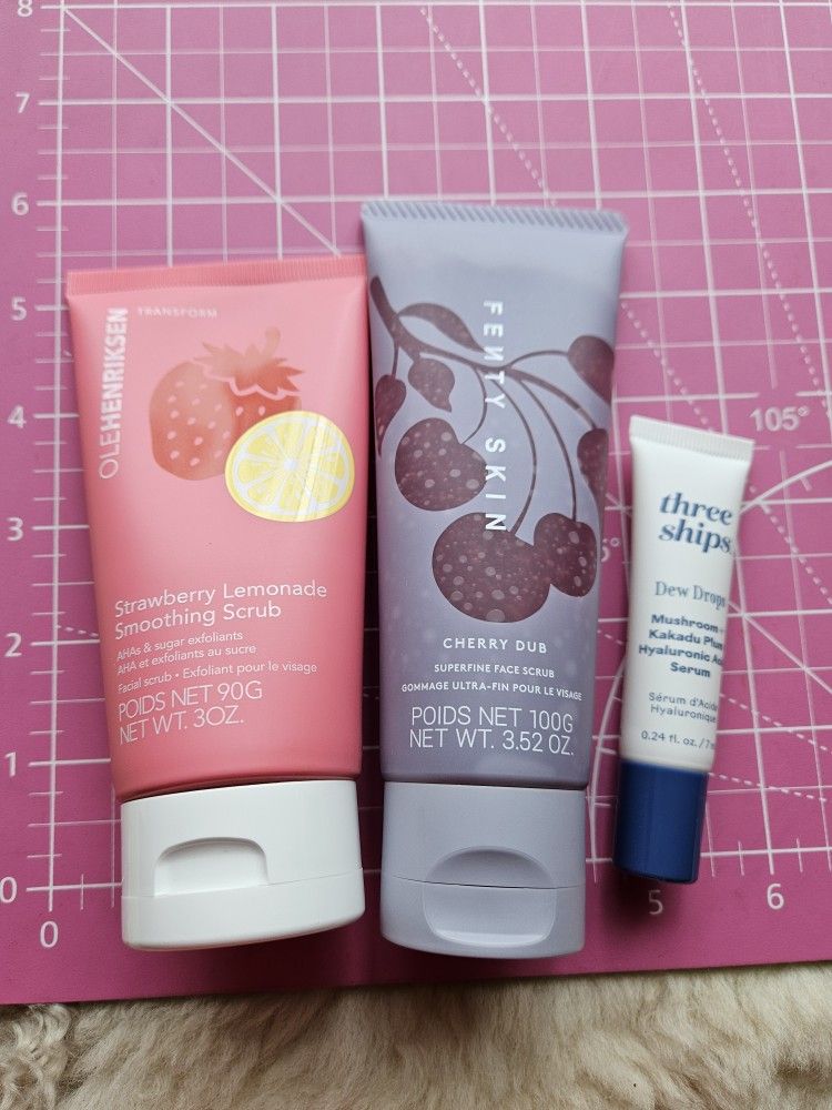 2pc Face Scrubs By OLEHENRIKSEN & FENTY SKIN + FREEBIE Face Serum