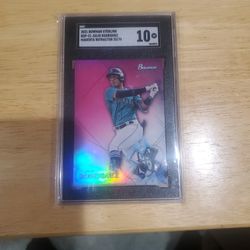 Julio Rodriguez 2021 Bowman Sterling Magenta Refractor 25/75 SGC GRADED 10