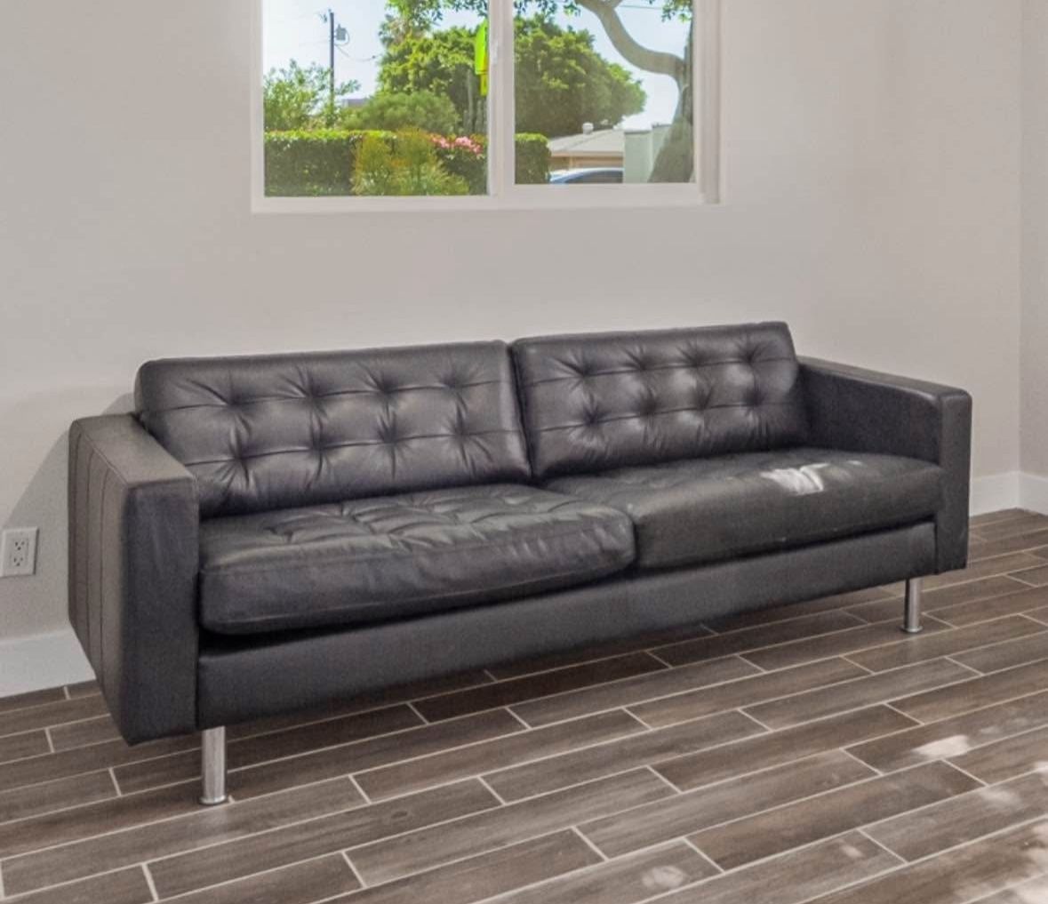 IKEA Morabo black leather couch *Like NEW*