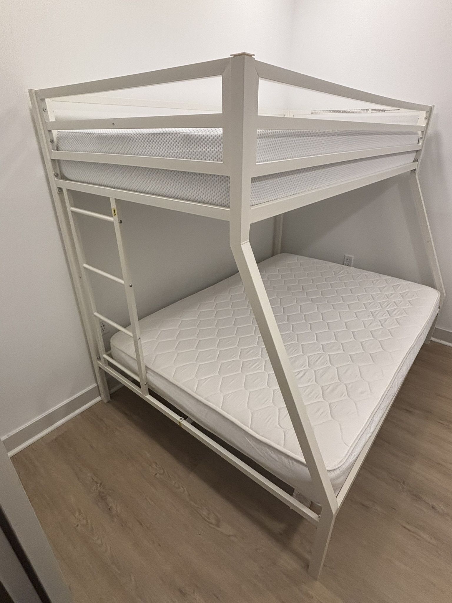 ikalido Metal Loft Bunk Bed Twin Over Full Size NO Mattress