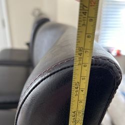 3 Brown Leather Swivel Barstools 