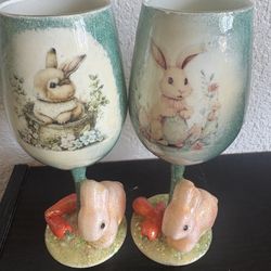 Easter bunny Wine Glasses (2)