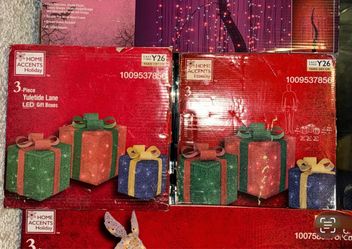 ️Home Accents Holiday 3 Piece Yuletide Lane LED Gift Boxes