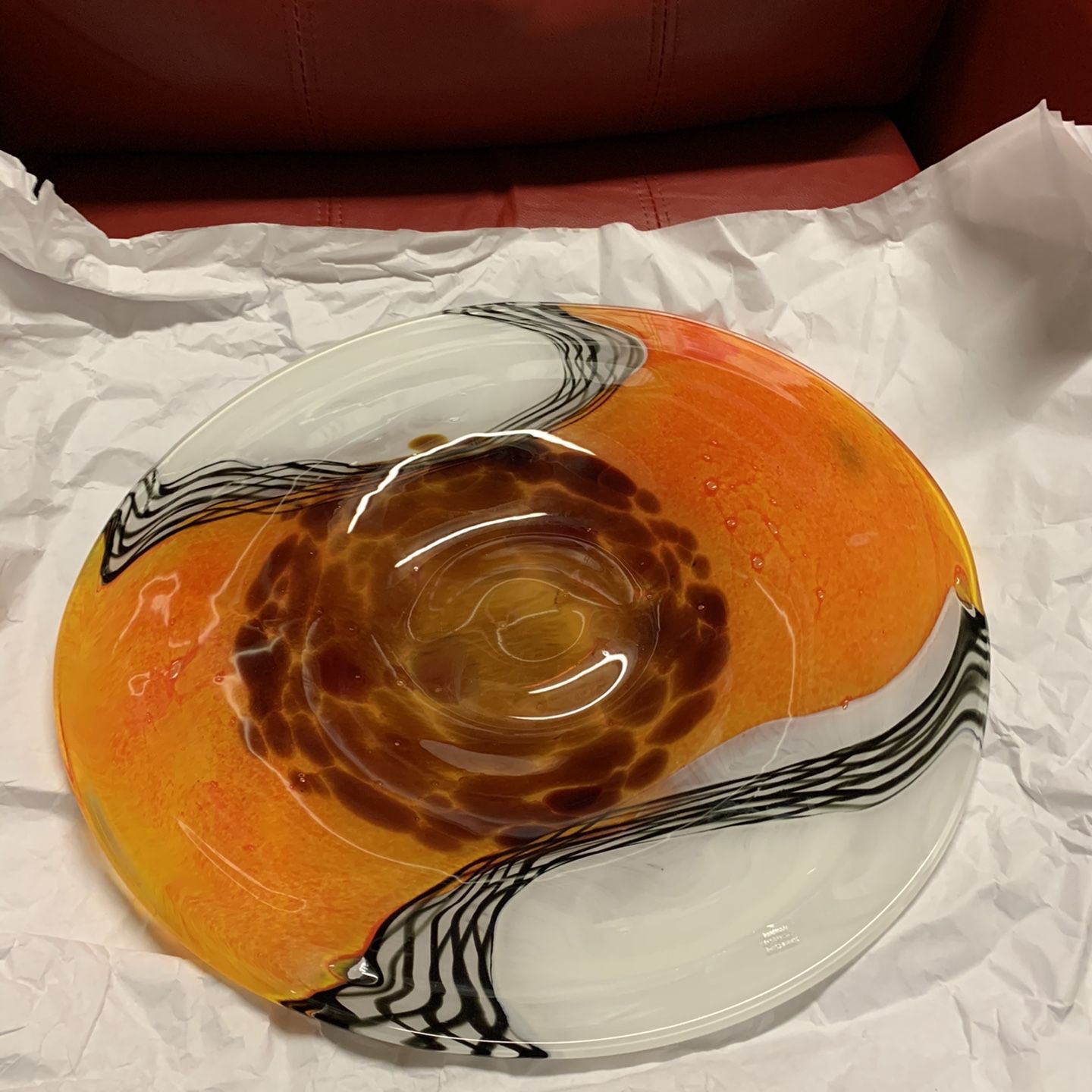 COLORED AURORA BOWL HANDMADE MADE IN POLAND $40