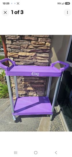 Choice 109CARTBS2PL Purple Utility /
Bussing Cart with
Two Shelves - 24" x 16