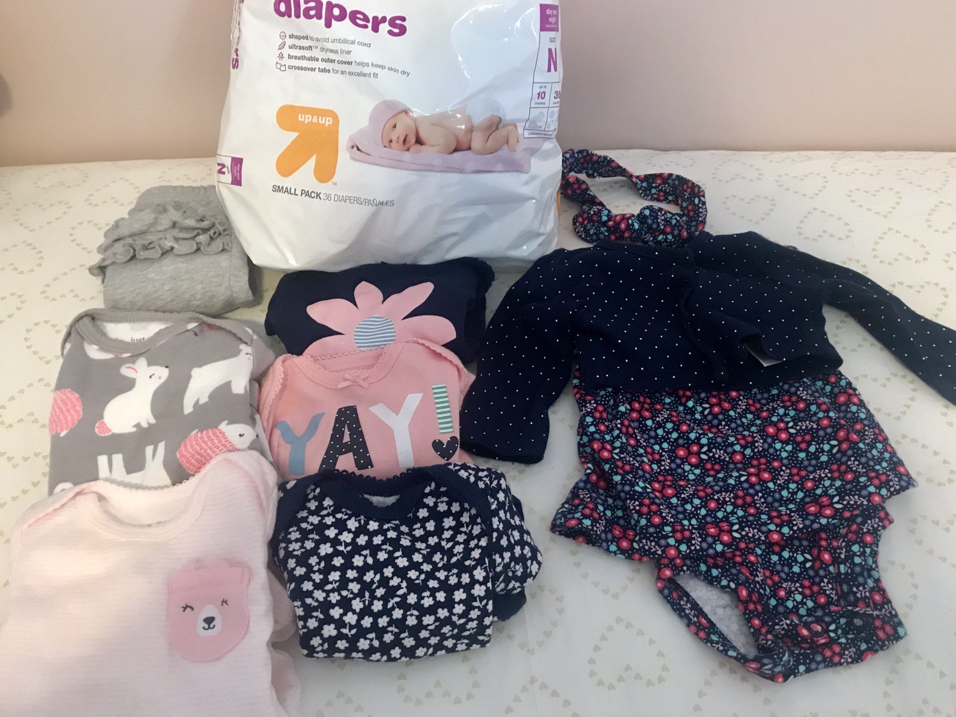 Newborn Baby Lot with Bonus Diapers