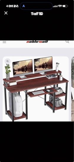 Noblewell Computer Desk with Monitor Shelf