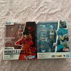 SHF Luffy future island egghead and Vegeta super saiyan blue