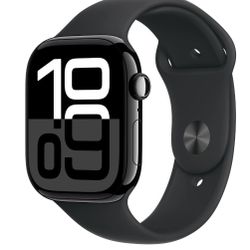 Apple Watch Series 10 GPS + Cellular 42mm Jet Black Aluminum Case with Black Sport Band - S/M