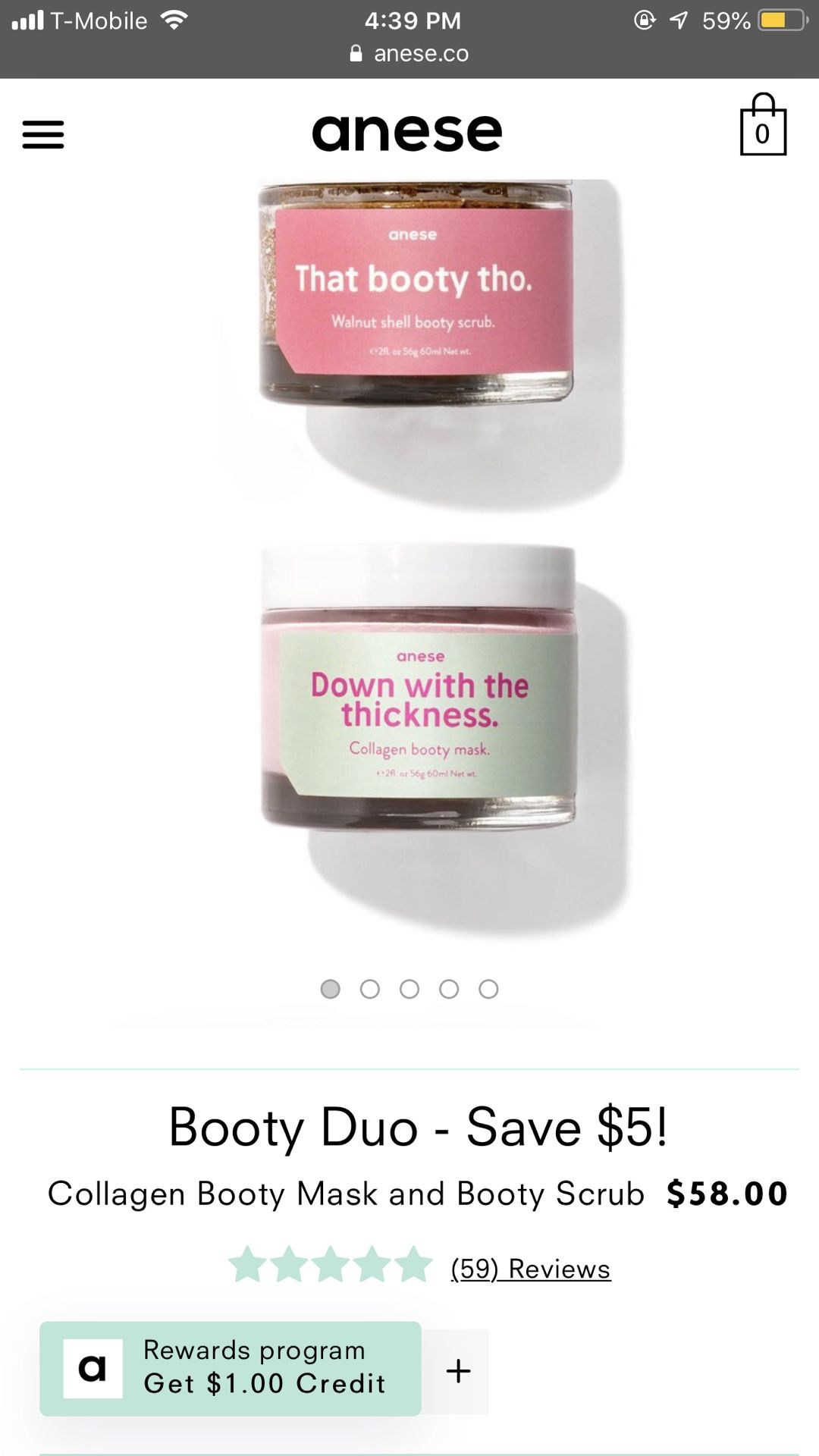 Anese Booty Duo scrub & mask