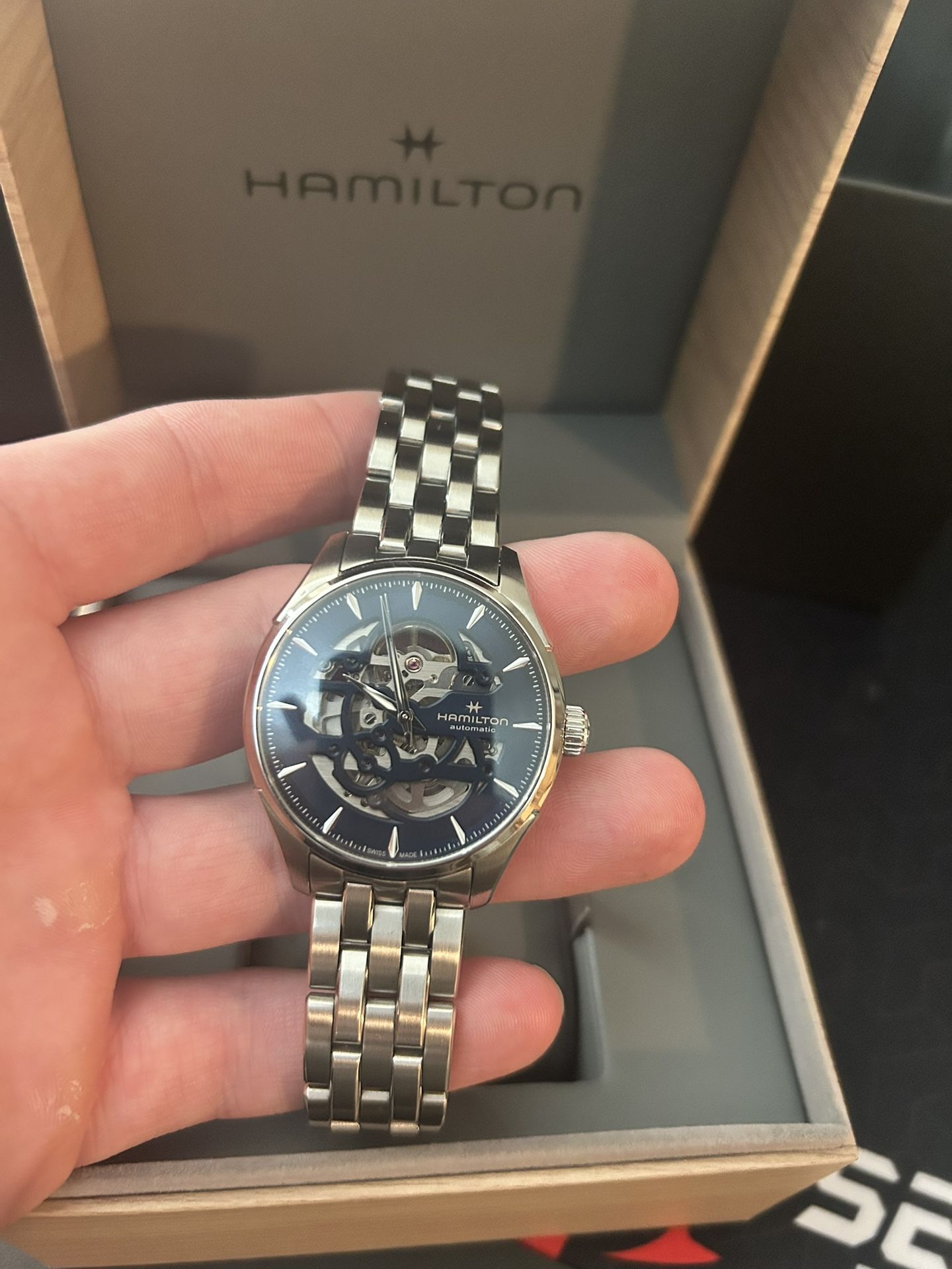 Hamilton Watch Jazzmaster Skeleton Auto Silver Stainless Steel Bracelet