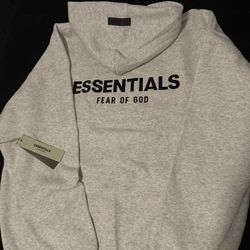 Essentials Hoodie Light Oatmeal Medium Mens