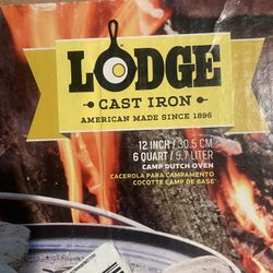 Lodge Cast Iron 12” 6quart “Camp Dutch Oven”