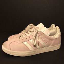 Adidas Gazelle Pink and White Size 7 1/2 Tennis Shoes Very Lightly Used