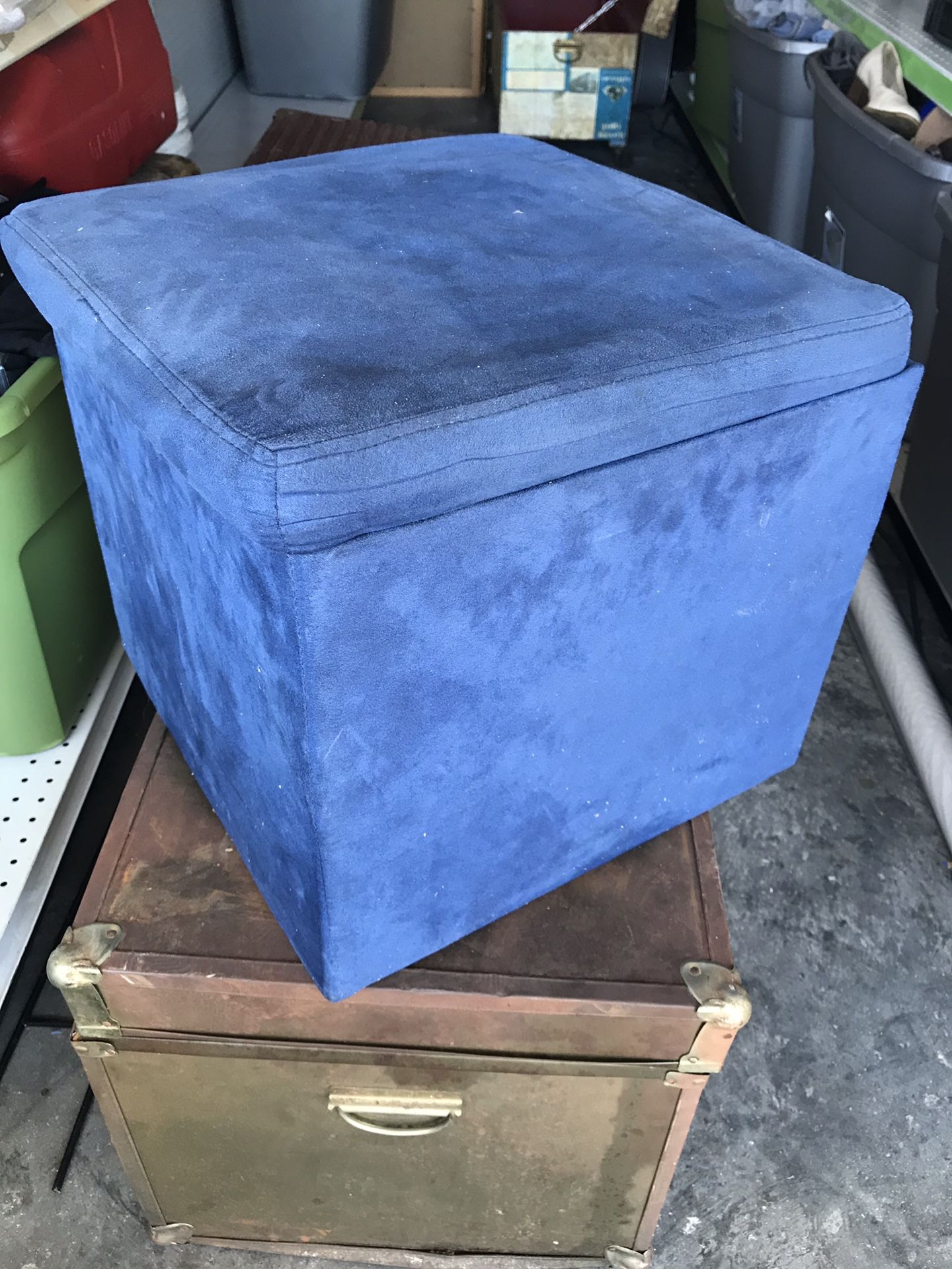 Blue square storage container