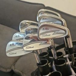 Excellent Condition  ! RARE ! Titleist ZB Golf Irons 3-9, PW Steel Shaft Stiff Flex New PURE Grips