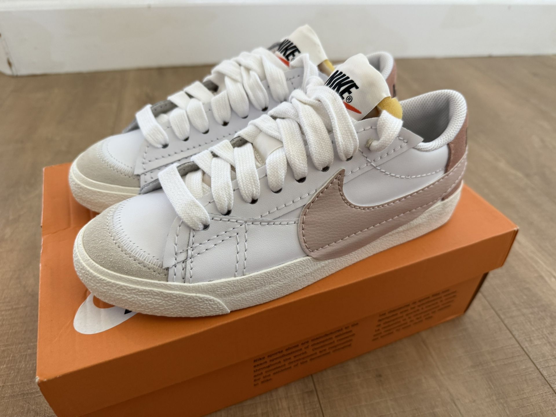 New In Box Nike Blazer Low 77 Jumbo Shoes White Pink Oxford Rose DQ1470-102 Sz Women 9