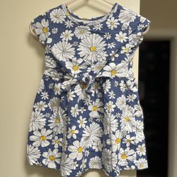 12 months Toddler Girls Dress -Blue with Daisies - Carter’s