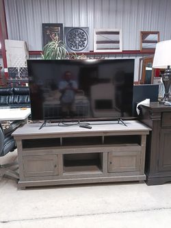 Gray Farmhouse Style TV With Stand  (Tv SOLD)