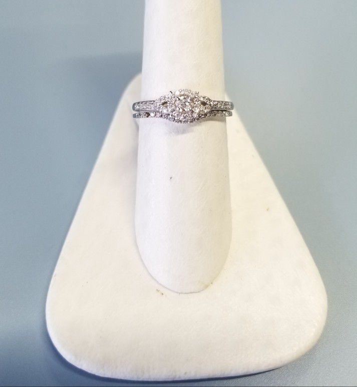 10K .33Ct Diamond Wedding Engagement Ring Anillo De Diamantes Compromiso 