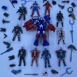 10 Piece Lot Of Ironman , 1 Captain America Ironman Collection 4 Inch Figures 