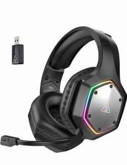 EKSA E1000 Wireless Gaming Headset, 2.4GHz USB Gaming Headphones w Microphone