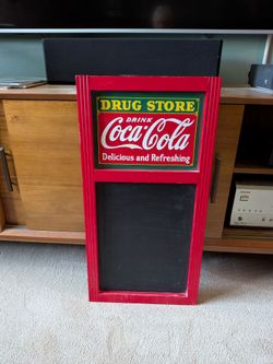 Vintage retro style coca cola diner menu chalkboard, coke menu board, kitchen decor