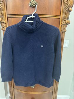 Ralph Lauren Cotton Turtle Neck Sweater in Navy