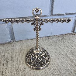 Brighton Jewelry Stand Holder Silver Tone Hearts Necklace Bracelet Display Rack