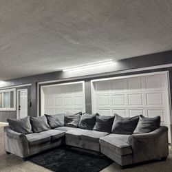 Large Gray Sectional couch sofa 