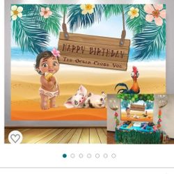 Moana Birthday Backdrop $8