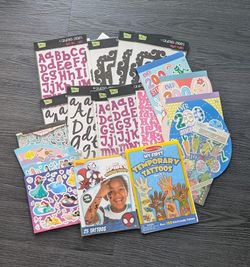 Bundle Of Miscellaneous Stickers & Temporary Tattoos 