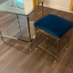 Upholstery Seat And Glass Table