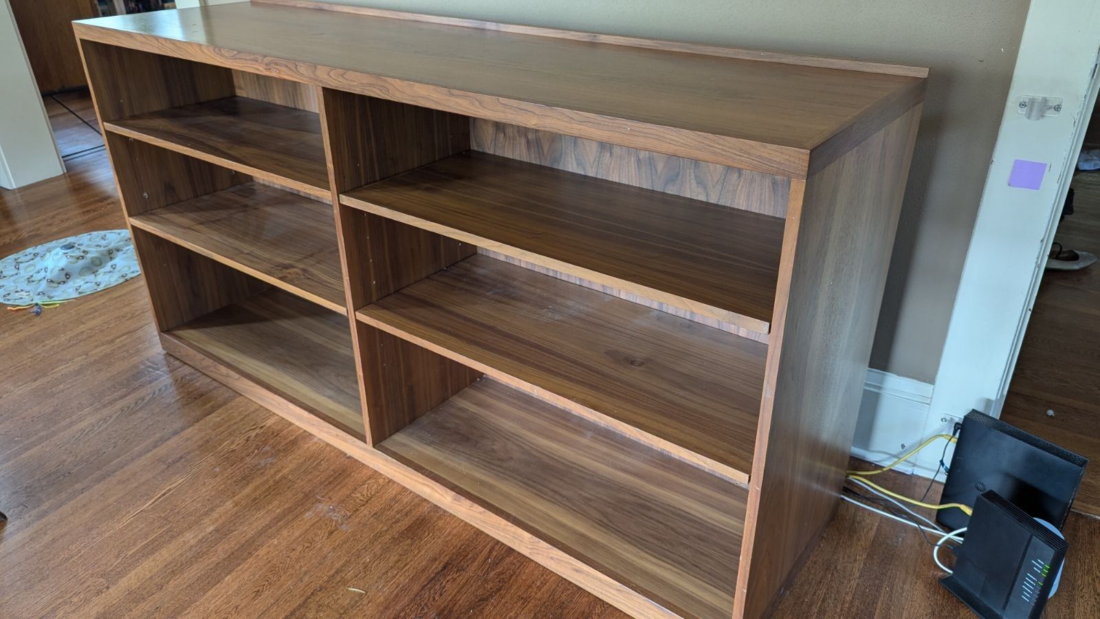 Walnut Veneer Media Shelf