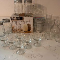 Misc.  Glass Jars, Bowls, Etc.