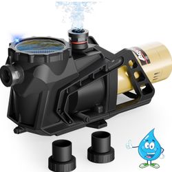 1.5 HP Swimming Pool Pump, 115-230 V Dual Voltage In/Above Ground Pool Pump, High Efficiency Single Speed Motor, Low Noise Pool Pump Inground With Fil