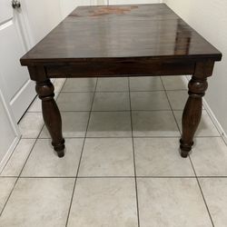 Solid Wood Dining Table w/ Butterfly Leaf - Seats 6-8 - Partially Sanded