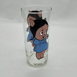  Petunia Pig Looney Tunes 1973 Federal 15oz Black Writing Pepsi Glass